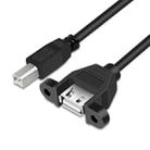 USB 2.0 Type-B Male to USB 2.0 Female Printer / Scanner Adapter Cable for HP, Dell, Epson, Length: 50cm(Black) - 1
