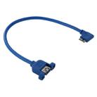 90 Degree Left Turn USB 3.0 Micro-B Male to USB 3.0 Female OTG Cable for Tablet / Portable Hard Drive, Length: 30cm(Blue) - 1