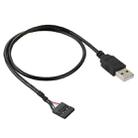 5 Pin Motherboard Female Header to USB 2.0 Male Adapter Cable, Length: 50cm - 1