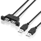 2 USB 2.0 Male to 2-port USB 2.0 Female with 2 Screw Holes Extension Cable, Length: 50cm - 1