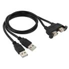 2 USB 2.0 Male to 2-port USB 2.0 Female with 2 Screw Holes Extension Cable, Length: 50cm - 3