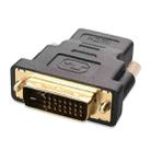 HDMI 19Pin Female to DVI 24+1 Pin Male adapter (Gold Plated)(Black) - 1