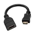 16cm Gold Plated Mini HDMI Male to HDMI 19 Pin Female Cable(Black) - 1