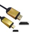 1.8m HDMI 19Pin to Micro HDMI Cable,Support Ethernet, 1.4 Version, HD TV/Xbox 360/PS3 etc (Gold Plated) - 1