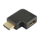 Gold Plated HDMI 19 Pin Male to HDMI 19 Pin Female Adaptor with 90 Degree Angle(Black) - 3