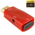 Full HD 1080P HDMI to VGA and Audio Adapter for HDTV / Monitor / Projector(Red) - 1