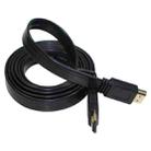 1.5m Gold Plated HDMI to HDMI 19Pin Flat Cable, 1.4 Version, Support HD TV / XBOX 360 / PS3 / Projector / DVD Player etc(Black) - 1