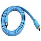 1.5m Gold Plated HDMI to HDMI 19Pin Flat Cable, 1.4 Version, Support HD TV / XBOX 360 / PS3 / Projector / DVD Player etc(Baby Blue) - 1