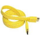 1.5m Gold Plated HDMI to HDMI 19Pin Flat Cable, 1.4 Version, Support HD TV / XBOX 360 / PS3 / Projector / DVD Player etc(Yellow) - 1