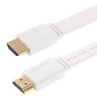 1.4 Version，Gold Plated HDMI to HDMI 19Pin Flat Cable, Support Ethernet, 3D, 1080P, HD TV / Video / Audio etc, Length: 0.5m  (White) - 1