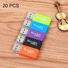 20 PCS Portable USB 2.0 Micro SD TF T-Flash Card Reader Adapter, up to 480Mbps, Random Color Delivery - 1