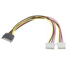 15 Pin to 2 x 4 Pin SATA Power Molex Power Y-Cable, Length: 15.2cm - 1