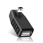 90 Degree Up Angled Mini USB Male to USB 2.0 AF Adapter(Black) - 1