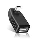 90 Degree Down Angled Mini USB Male to USB 2.0 AF Adapter(Black) - 1
