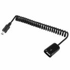 Mini 5-pin USB to USB 2.0 AF Coiled Cable / Spring Cable with OTG Function, Length: 22cm (can be extended up to 85cm)(Black) - 1