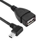 90 Degree Mini USB Male to USB 2.0 AF Adapter Cable with OTG Function, Length: 25cm - 1