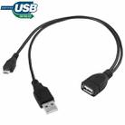 Micro USB Male + USB 2.0 AM to AF Cable with OTG Function, Length: 30cm / 35cm - 1