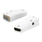 Full HD 1080P HDMI Female to VGA and Audio Adapter for HDTV / Monitor / Projector(White) - 1