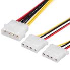 4 Pin IDE Molex Male to 2 x 4 Pin Female Power Supply Y Splitter Extension Cable, Length: 14cm - 2