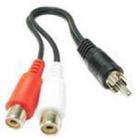 2 RCA AV Female To 1 RCA Male Y Splitter Video Cable Adapter, Length: 26.5cm - 1
