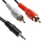Normal Quality Jack 3.5mm Stereo to RCA Male Audio Cable, Length: 3m - 1