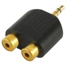RCA Female to 3.5mm Male Jack Audio Y Adapter(Black) - 1