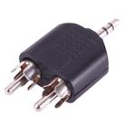 2 RCA Male to 3.5mm Male Jack Audio Y Adapter(Black) - 1