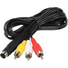4 Pin S-Video to 3 RCA AV TV Male Cable Converter Adapter, Length: 1.5M(Black) - 1