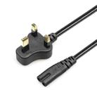 2 Prong Style Small UK Notebook Power Cord, Length: 1.2M(Black) - 1
