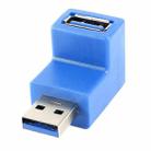 USB 3.0 AM to USB 3.0 AF Cable Adapter with 90 Degree Angle (Blue) - 1