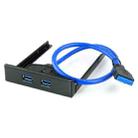 USB 3.0 Front Panel Floppy Disk Bay 20 Pin 2 Ports HUB Bracket Cable(Black) - 1