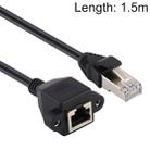 RJ45 Female to Male CAT5E Network Panel Mount Screw Lock Extension Cable, Length: 1.5m(Black) - 1