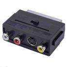 RGB Scart Male to S Video and 3 RCA Audio Adaptor(Black) - 1