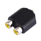 3.5mm Female to 2 RCA Female Adapter(Black) - 1