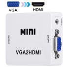 HD 1080P HDMI Mini VGA to HDMI Scaler Box Audio Video Digital Converter(White) - 1