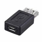 High Quality USB 2.0 AF to Micro USB Female Adapter(Black) - 1