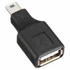 Mini USB Male to USB 2.0 Female Adapter with OTG Function(Black) - 1