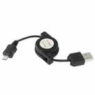 USB 2.0 to Micro USB Retractable Data Cable, Length: 10cm (Can be Extended to 75cm)(Black) - 1