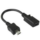 Mini USB Female to Micro USB Male Cable Adapter, Length: 13cm(Black) - 1