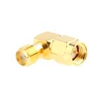 Gold Plated SMA Female to SMA Male Adapter with 90 Degree Angle - 1