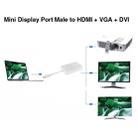 3 in 1 Mini DisplayPort Male to HDMI + VGA + DVI Female Adapter Converter for Mac Book Pro Air, Cable Length: 18cm(White) - 7