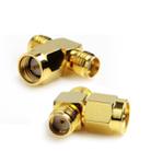 SMA Male to 2 SMA Female Adapter (T Type), Gold Plated(Yellow) - 1