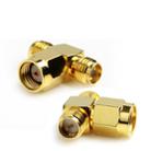 RP-SMA Male to 2 RP-SMA Female Adapter (T Type), Gold Plated - 1
