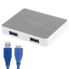 CR-H302 Mirror Surface 4 Ports USB 3.0 Super Speed 5Gbps HUB + 60cm USB 3.0 Transmission Cable(White) - 1