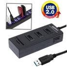 2 in 1 USB 2.0 TF/SD Card Reader & 3-port HUB, Cable Length: 80cm(Black) - 1