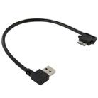  26cm 90 Degree Right Angle  USB 3.0 to 90 Degree Right Angle Micro 3.0 Data Cable for Galaxy Note III / N9000 - 1