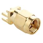 10 PCS Gold Plated SMA Male Jack Socket PCB Edge Mount Solder 0.62 inch RF Connector Adapter - 1