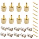 10 PCS Gold Plated Crimp RP-SMA Male Plug Pin RF Connector Adapter - 1