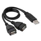 USB 2.0 Male to 2 Dual USB Female Jack Adapter Cable for Computer / Laptop, Length: About 30cm(Black) - 1