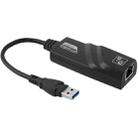 USB 3.0 10 / 100 / 1000Mbps Ethernet Adapter for Laptops, Plug and play(Black) - 1